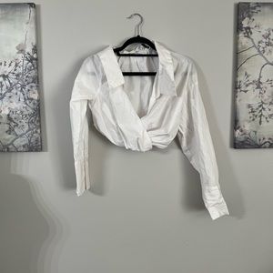 Zara cropped shirt size medium